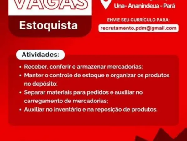 1 Vaga de emprego para Estoquista na empresa PONTO DO MARCENEIRO em 06/09