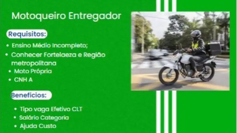 1 Vaga de emprego para Motoqueiro Entregador na empresa Grup Braga em 08/09