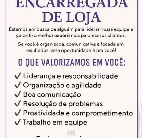 11 Vagas de emprego para Encarregada De Loja na empresa Acai Saúde em 06/09