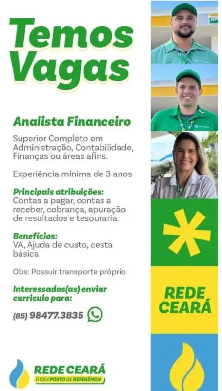 1 Vaga de emprego para Analista Financeiro na empresa Rede Ceará em 12/09