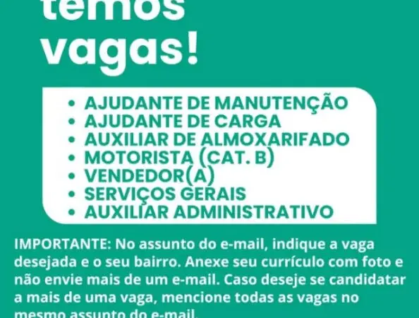 1 Vaga de emprego para Ajudante De Manutenção Ajudante De Carga Auxiliar De Almoxarifado Motorista Serviços Gerais Auxiliar Administrativo na empresa Lóca Hospitalar em 06/09
