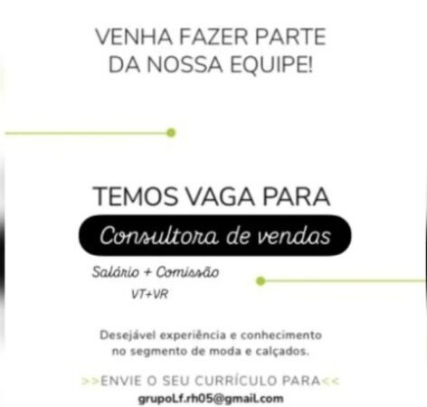 1 Vaga de emprego para Consultora De Vendas na empresa Santa Lolla em 10/09
