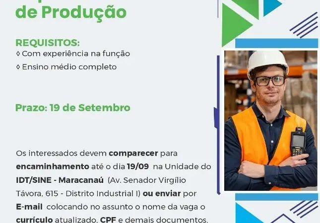 1 Vaga de emprego para Supervisor De Produção no segmento de produção em 11/09