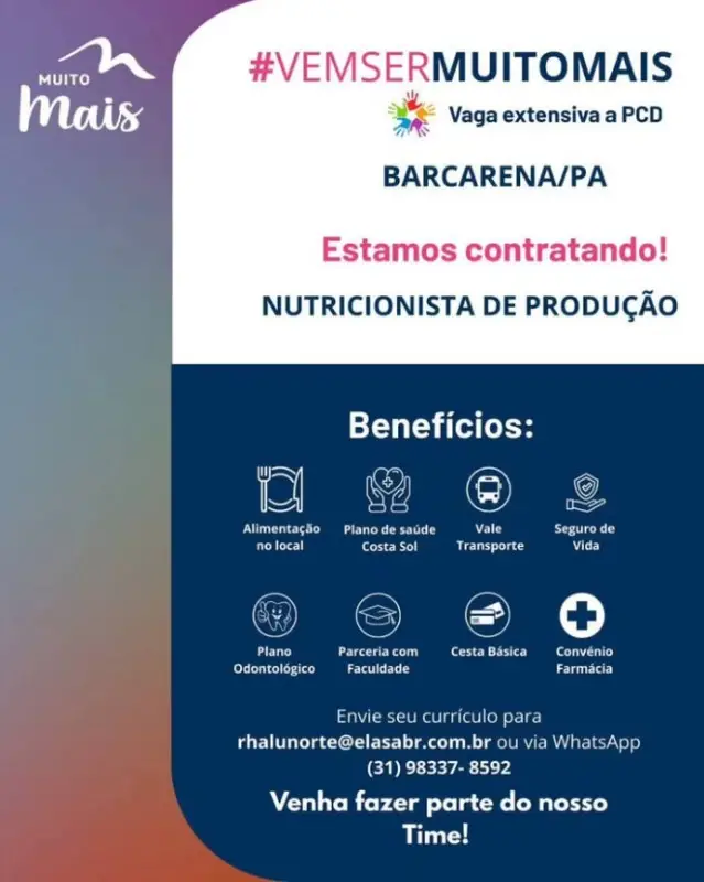 1 Vaga de emprego para Nutricionista De Produção na empresa ELASABR em 06/09