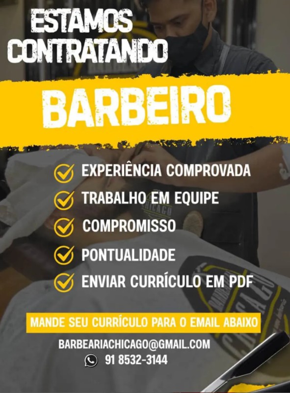 1 Vaga de emprego para Barbeiro na Cidade em 30/09