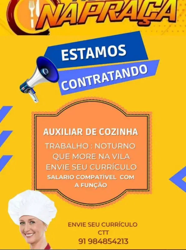 1 Vaga de emprego para Auxiliar De Cozinha na empresa Praça em 06/09