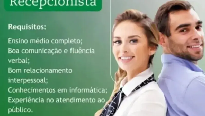 1 Vaga de emprego para Recepcionista na cidade em 05/09