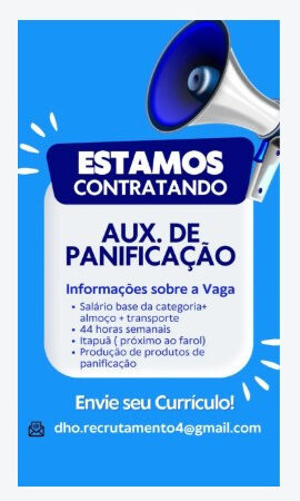 1 Vaga de emprego para Auxiliar De Panificação no Bairro Itapuã em 11/09