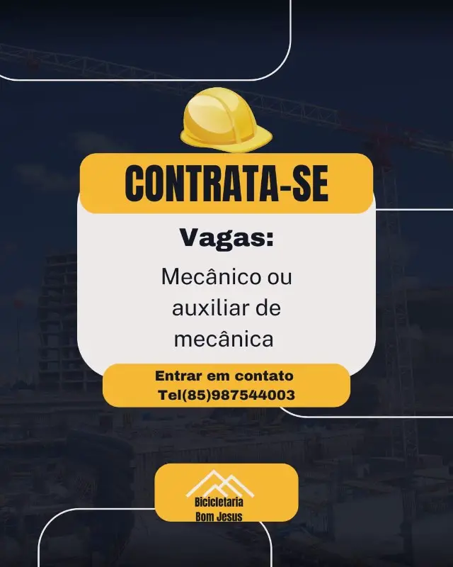 1 Vaga de emprego para Mecânico na empresa Bicicletaria Bom Jesus em 08/09