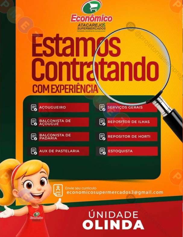 8 Vagas de emprego para Diversos Cargos na empresa Supermercado Econômico Atacarejo em 19/09