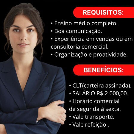 1 Vaga de emprego para Consultor Comercial De Alta Performance no segmento comercial em 12/09