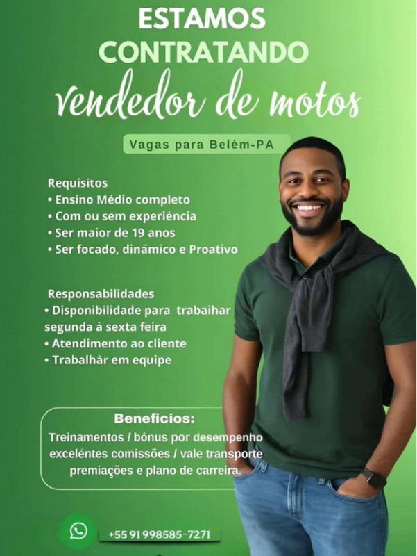 1 Vaga de emprego para Vendedor De Motos na Cidade em 18/09