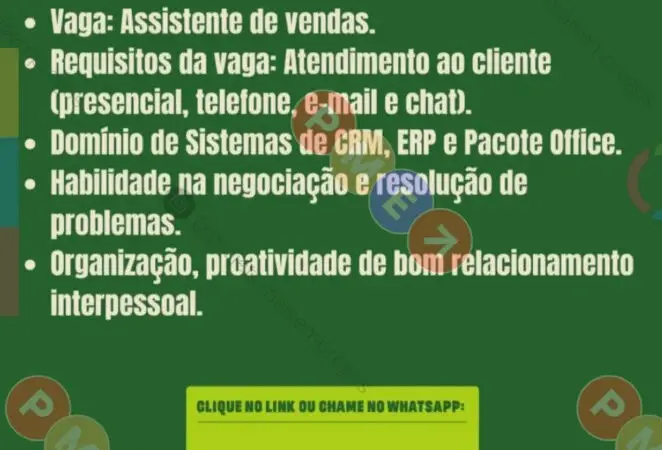 1 Vaga de emprego para Assistente De Vendas sem experiência na empresa Agência de Empregos Igarassu em 06/09