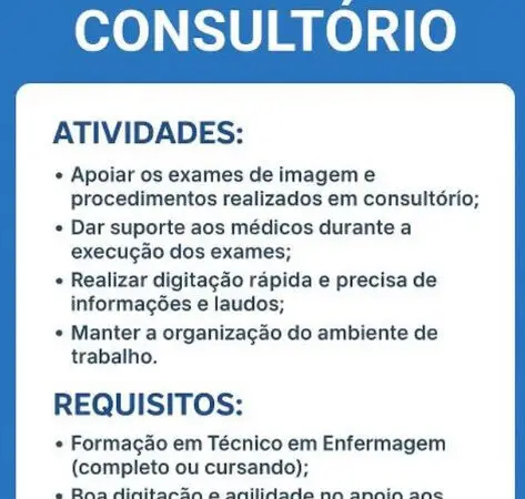 1 Vaga de emprego para Atendente sem experiência no Segmento de Consultório em 06/09