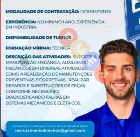 1 Vaga de emprego para Auxiliar De Mecânico na empresa Direction em 08/09