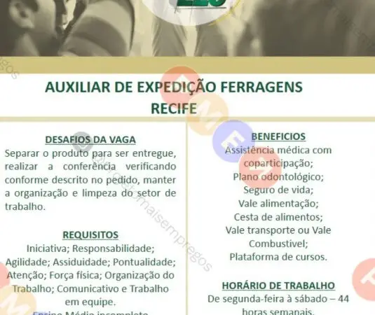 1 Vaga de emprego para Auxiliar De Expedição sem experiência na empresa Leo Madeiras em 08/09