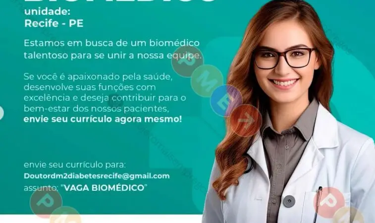 1 Vaga de emprego para Biomédico na empresa Clínica Doutor DM2 em 09/09