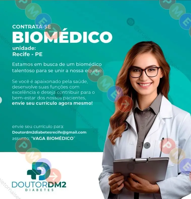 1 Vaga de emprego para Biomédico na empresa Clínica Doutor DM2 em 09/09