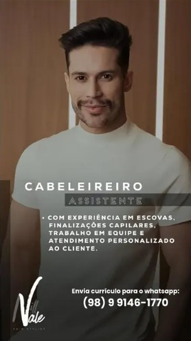 1 Vaga de emprego para Cabelereiro Assistente na empresa Salão de Beleza Vale em 10/09