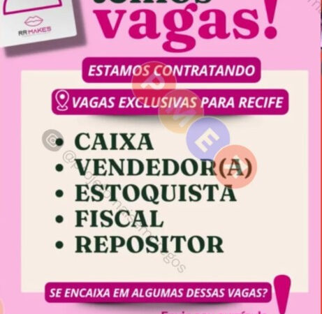 4 Vagas de emprego para Caixa, Vendedor, Repositor, Estoquista, Fiscal na empresa RR Makes em 06/09