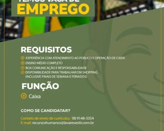 1 Vaga de emprego para Caixa na empresa Gugs Adventures em 08/09