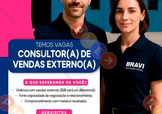 1 Vaga de emprego para Consultor De Vendas Externo na empresa Bravi Distribuidora em 06/09