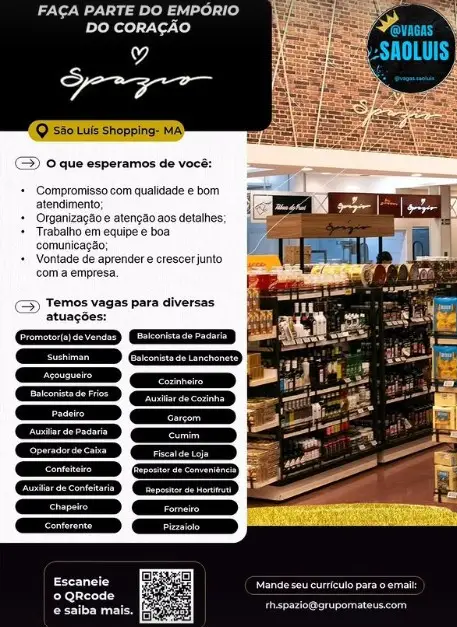 22 Vagas de emprego para Diversos Cargos sem experiência na empresa Empório Spazio em 06/09