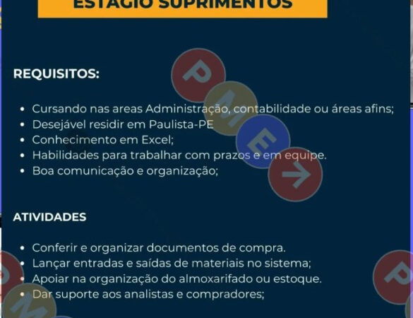 1 Vaga de emprego para Estágio De Suprimentos sem experiência na empresa Frisabor em 06/09