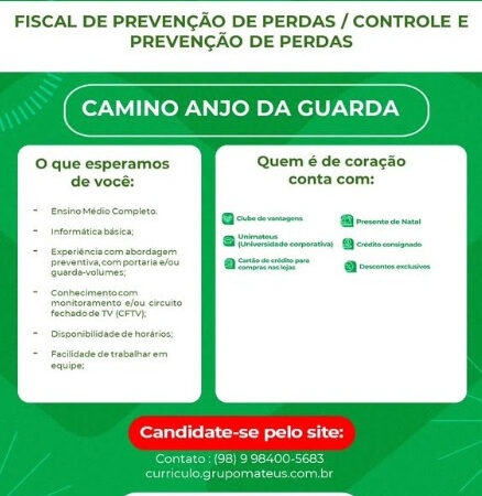 1 Vaga de emprego para Fiscal De Prevenção De Perdas na empresa Supermercado Camino em 06/09