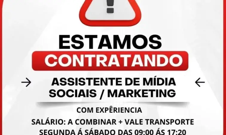 1 Vaga de emprego para Assistente De Mídias Sociais, Marketing na Cidade em 06/09