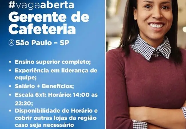 1 Vaga de emprego para Gerente De Cafeteria na empresa Grupo timbre em 06/09