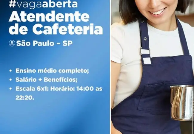 1 Vaga de emprego para Atendente De Cafeteria na empresa Grupo timbre em 06/09