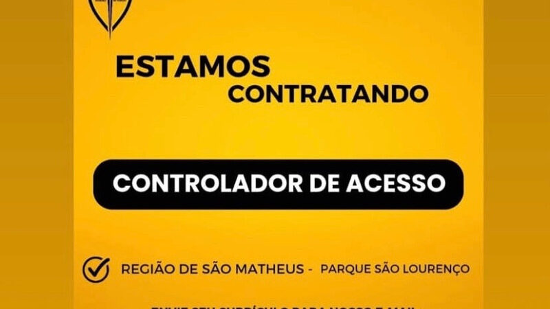 1 Vaga de emprego para Controlador De Acesso na empresa DANF segurança em 06/09