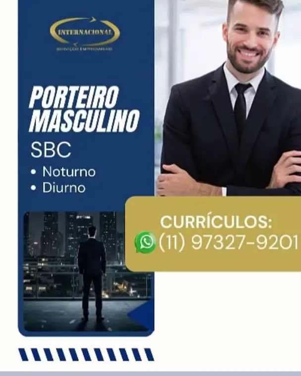 1 Vaga de emprego para Porteiro na empresa Internacional em 06/09