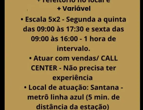 1 Vaga de emprego para Atendente De Negócios sem experiência no Bairro em 06/09