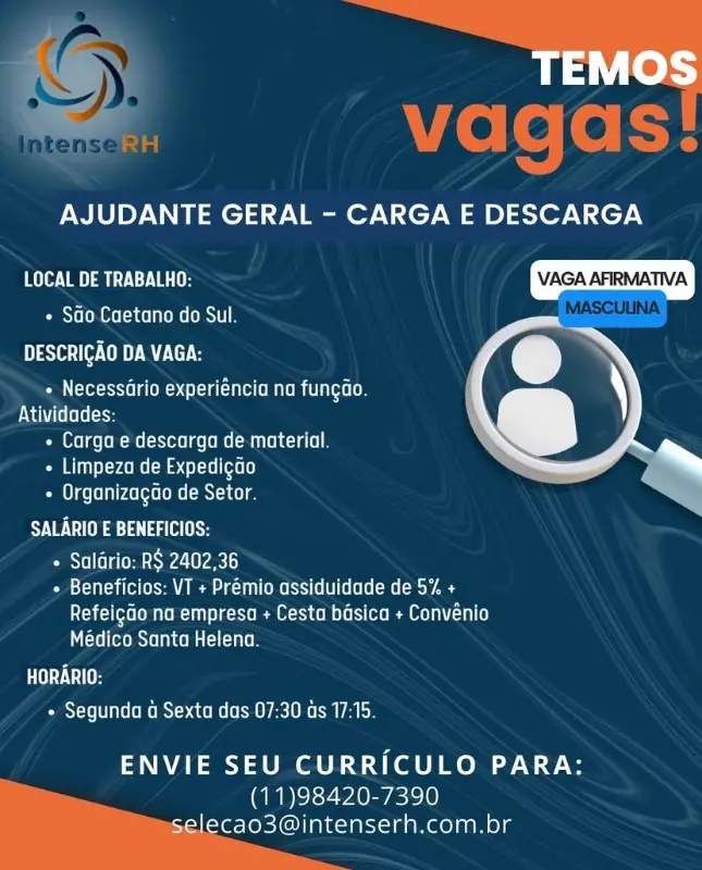 1 Vaga de emprego para Ajudante Geral na Cidade em 06/09