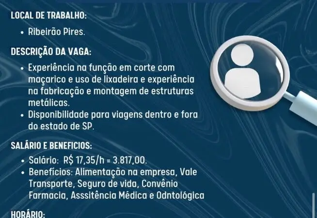 1 Vaga de emprego para Mecânico Montador na Cidade em 06/09