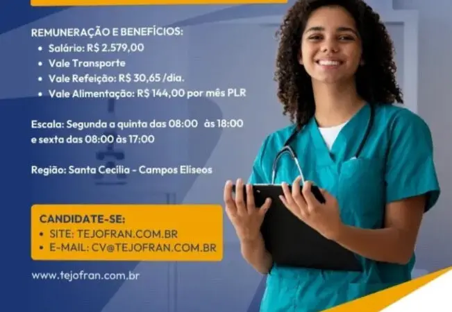 1 Vaga de emprego para Auxiliar De Enfermagem Do Trabalho na empresa Tejofran em 08/09