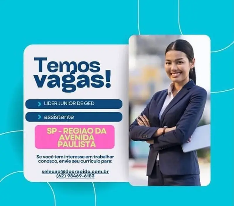 2 Vagas de emprego para Líder Júnior De Ged, Assistente na Cidade São Paulo em 08/09