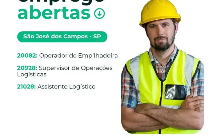 3 Vagas de emprego para Operador De Empilhadeira, Supervisor De Operações Logísticas, Assistente Logístico na Cidade São José dos Campos em 08/09