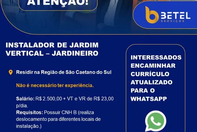 1 Vaga de emprego para Jardineiro sem experiência na Cidade São Caetano do Sul em 08/09