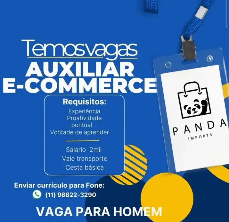1 Vaga de emprego para Auxiliar E Commerce na empresa Panda imports em 08/09