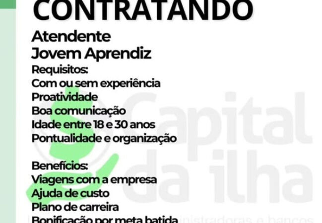 1 Vaga de emprego para Jovem Aprendiz sem experiência no Segmento de atendimento em 08/09