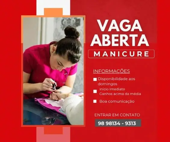 1 Vaga de emprego para Manicure sem experiência no Segmento de salão de beleza em 06/09