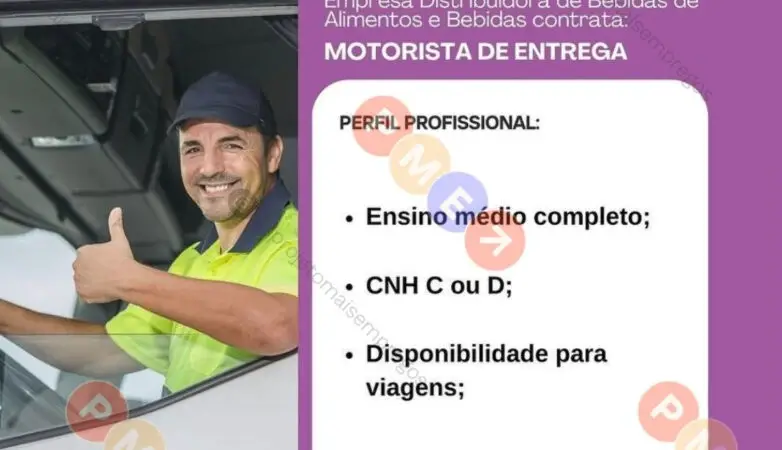 1 Vaga de emprego para Motorista De Entrega sem experiência na empresa Investi RH em 06/09