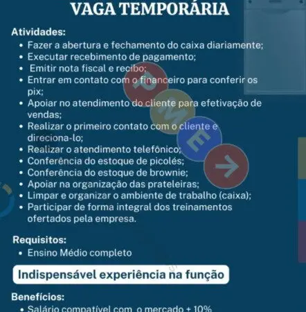 1 Vaga de emprego para Operador De Caixa na empresa Centro Automotivo São João em 06/09