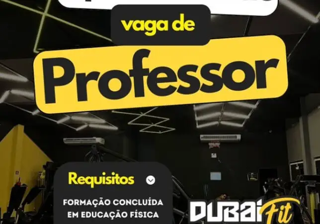 1 Vaga de emprego para Professor De Educação Física sem experiência na empresa Academia Dubai Fit em 08/09