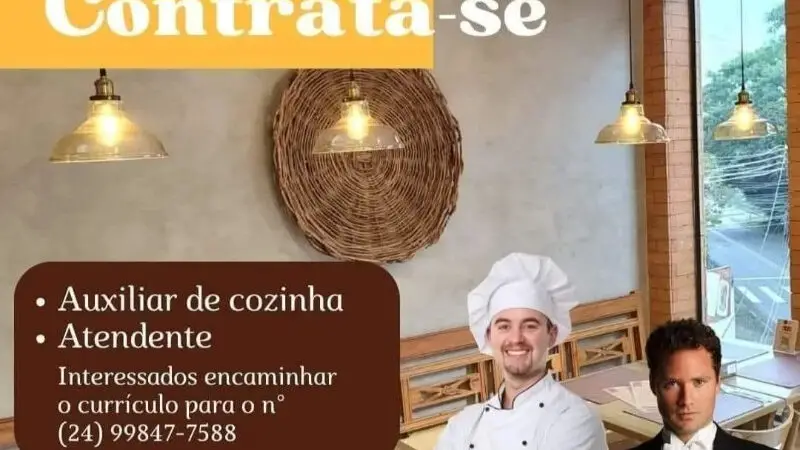 2 Vagas de emprego para Auxiliar De Cozinha,atendente no Bairro Volta Redonda em 08/09