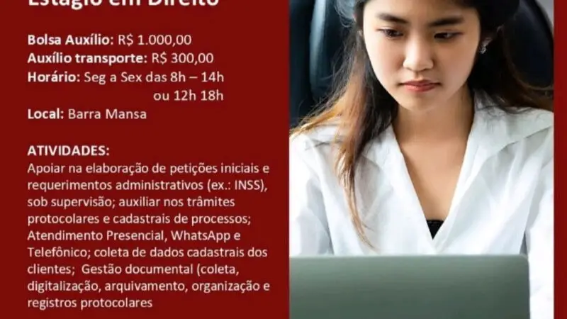 1 Vaga de emprego para Estágio Direito na Cidade Rio de Janeiro em 08/09