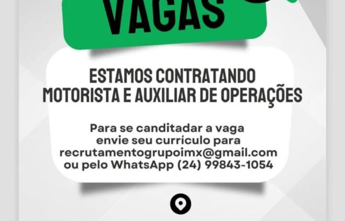 2 Vagas de emprego para Motorista E Auxiliar De Operações na empresa Grupo Imx Hortaliças em 08/09